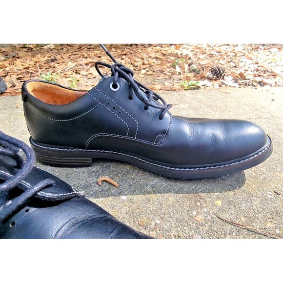 Mens Black Business Casual Black Leather Semi- Dress Shoes Clarks Brogue US 11 main image 11